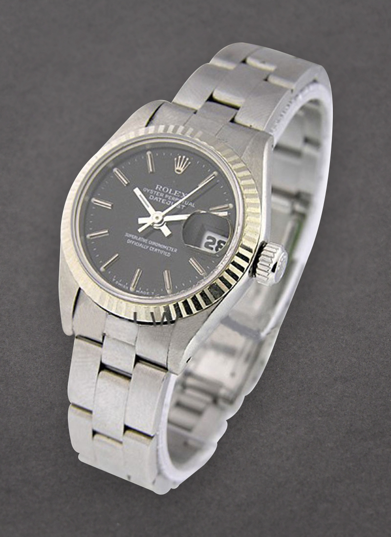 Pre-Owned Rolex Lady's Datejust in Steel with White Gold Fluted Bezel