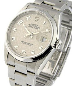 Datejust 36mm in Steel with Smooth Bezel on Oyster Bracelet with Cream Jubilee Arabic Dial