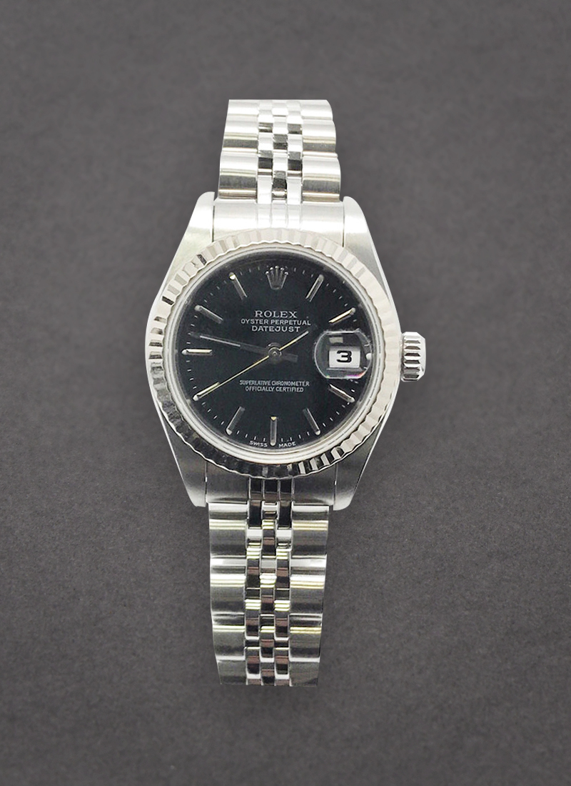 Pre-Owned Rolex Lady's Datejust in Steel with White Gold Fluted Bezel