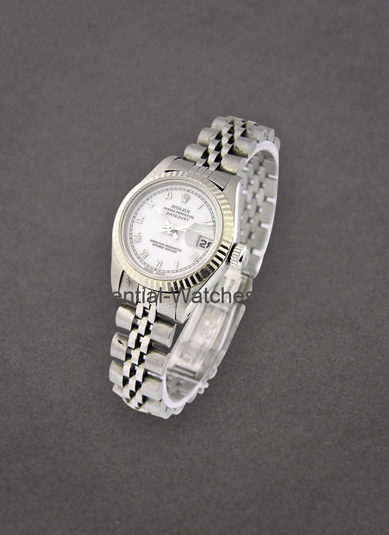 Pre-Owned Rolex Lady's Datejust in Steel with White Gold Fluted Bezel