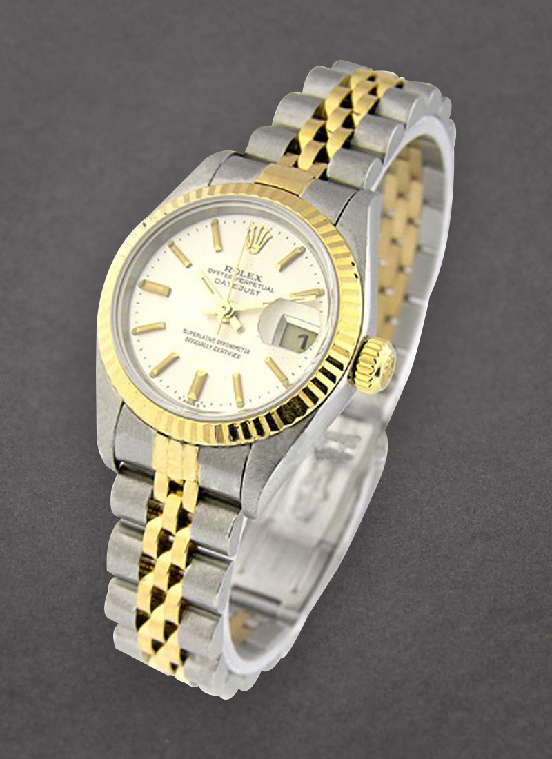 Pre-Owned Rolex Lady''s 2-Tone Datejust in Steel with Yellow Gold Fluted Bezel