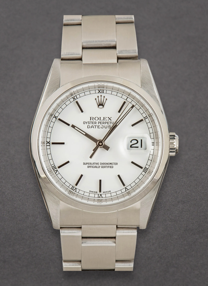 Pre-Owned Rolex Datejust 36mm in Steel with Smooth Bezel