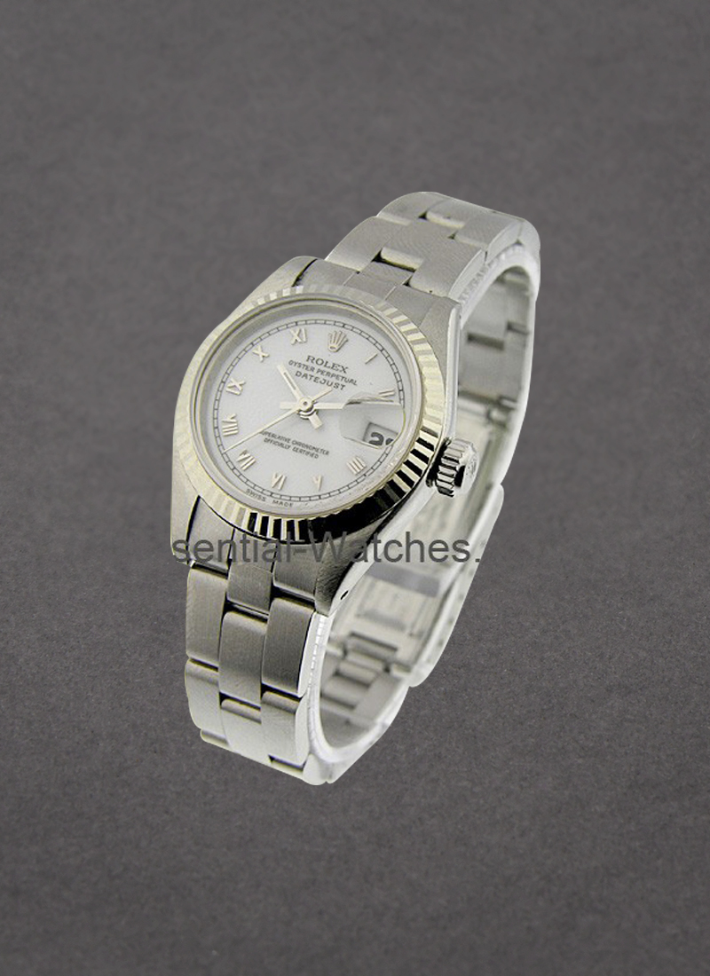 Pre-Owned Rolex Lady's Datejust in Steel with White Gold Fluted Bezel