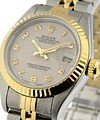 Lady's 2-Tone Datejust in Steel and Yellow Gold Fluted Bezel on Steel and Yellow Gold Jubilee Bracelet with Cream Jubilee Arabic Dial