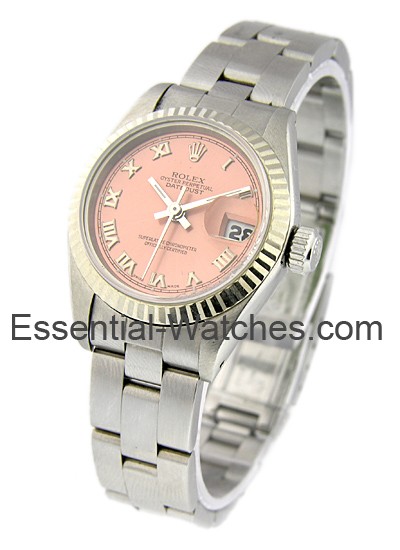 Pre-Owned Rolex Lady's Datejust in Steel with White Gold Fluted Bezel