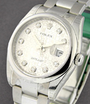 Datejust 36mm in Steel with Domed Bezel on Steel Oyster Bracelet with Silver Jubilee Diamond Dial