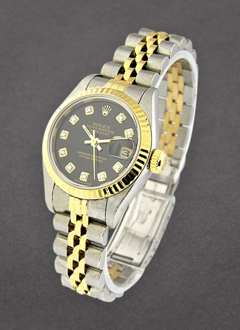 Pre-Owned Rolex Datejust Lady's in Steel and Yellow Gold Fluted Bezel