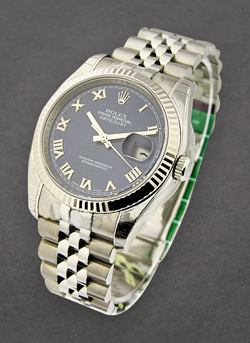 Rolex Unworn Datejust in Steel with White Gold Fluted Bezel