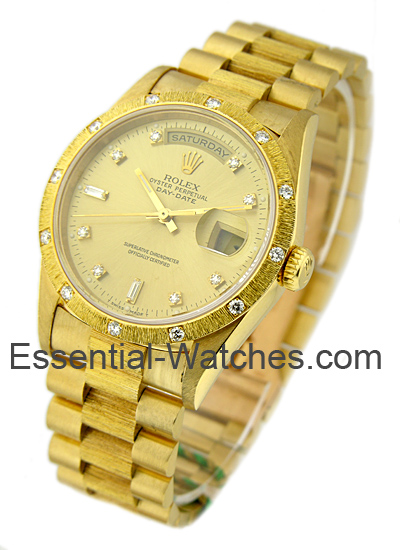 Pre-Owned Rolex President - 36mm - Bark Finish - Yellow Gold