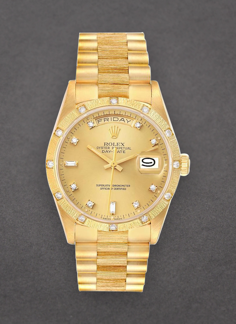 Pre-Owned Rolex President - 36mm - Bark Finish - Yellow Gold