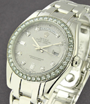 Masterpiece  Day Date in Platinum with Diamond Bezel on Platinum Bracelet  with Silver Diamond Dial