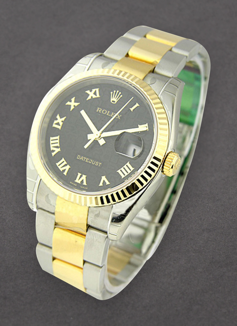 Rolex Unworn Datejust 36mm in Steel with Yellow Gold Fluted Bezel