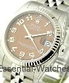 Datejust in Steel with Fluted Bezel on Steel Jubilee Bracelet with Havanna Concentric Dial