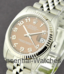 Datejust in Steel with Fluted Bezel on Steel Jubilee Bracelet with Havanna Concentric Dial