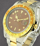 GMT Master II in Steel with Yellow Gold Bezel on Oyster Bracelet with Brown Dial