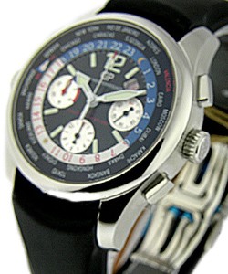 World Time Chronograph BMW Oracle USA 76 Challenger in Steel on Black Rubber Strap with Black Dial - Limited Edition