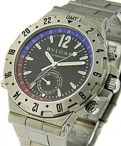 Diagono Professional GMT Master 40mm in Steel on Steel Bracelet with Black Dial