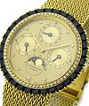 1970s Perpetual Calendar - Sapphire Diamond Bezel 100% original - Yellow Gold on Bracelet