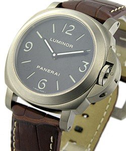 PAM 176 - Luminor Marina Historic in Titanium on Brown Alligator Leather Strap with Black Dial