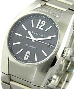 Ergon id Size in Steel on Steel Bracelet with Black Dial