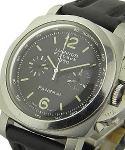 PAM 212 - 1950 Flyback Chronograph in Stainless Steel on Black Strap with Black Dial