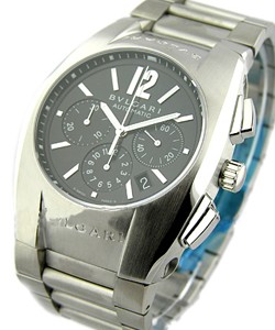 Ergon Chronograph in Steel  on Steel Bracelet with Black Dial