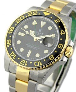 GMT Master II 2-Tone on Oyster Bracelet with Black Dial