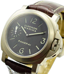 PAM 177 - Marina in Titanium on Brown Leather Strap with Black Dial