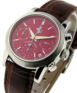 Ferrari Chronograph Men's in Steel Steel on Strap with Red Dial