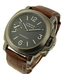 PAM 61 - Marina in Titanium on Brown Leather Strap with Brown Dial