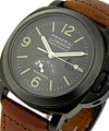 PAM 28A - Luminor Power Reserve in PVD Black Steel on Brown Strap with Black Dial