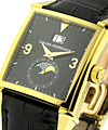  Vintage 45 Big Date Moon Yellow Gold on Strap with Black Dial 
