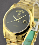Day-Date President in Yellow Gold with Domed Bezel on Yellow Gold President Bracelet with Black Onyx Dial
