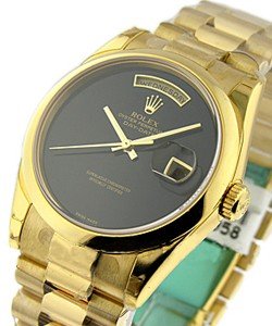Day-Date President in Yellow Gold with Domed Bezel on Yellow Gold President Bracelet with Black Onyx Dial