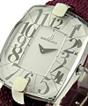 Doppia in Stainless Steel on Lavender Eel Skin White Arabic Dial