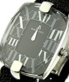 Doppia Animations in Stainless Steel on Black Strap with Black Dial