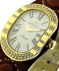 Yellow Gold Serena on Strap Partial Diamond Bezel