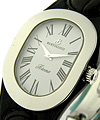 Serena in Steel on Black Leather Strap with White MOP Dial