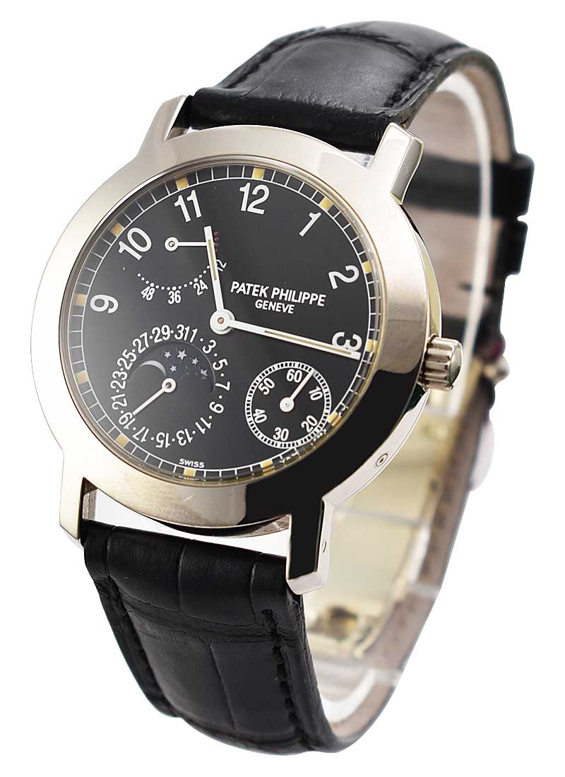 PATEK PHILIPPE, REF. 5055G, A FINE 18K WHITE GOLD WRISTWATCH WITH MOON  PHASES, DATE, AND POWER RESERVE