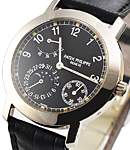 Moonphase Power Reserve ef 5055G in White Gold on Black Alligator Leather Strap with Black Dial