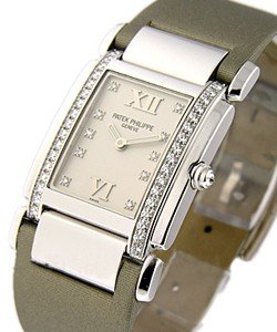 Twenty-4 with Diamond Bezel in White Gold on Strap with White Dial