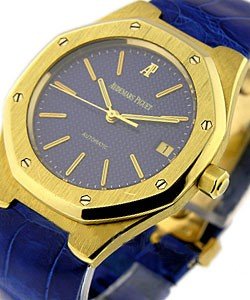 Royal Oak 36mm in Yellow Gold  on Blue Crocodile Leather Strap with Blue Dial