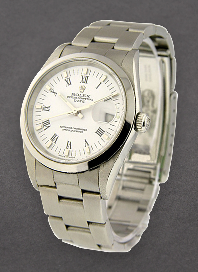 Pre-Owned Rolex Date 34mm in Steel with Smooth Bezel