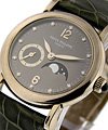 Calatrava 29mm Automatic in White Gold with Moon Phase on Grey Crocodile Leather Stap with Gray Diamond Dial