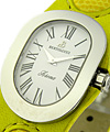 Serena in Steel on Yellow Leather Strap with White Dial