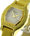 Tourneau Shapped Case - Haute Joaillerie  Yellow Gold - Yellow Sapphire Case - Pave Diamond Dial