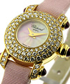 Round Case -  Haute Joaillerie   Yellow Gold with Diamond Case  - Pink Strap