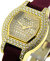 Tourneau Shapped Case - Haute Joaillerie  Yellow Gold - Diamond Case - Pave Diamond Dial