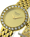 Lady''s Round Classique Yellow Gold on Bracelet with Diamond Case