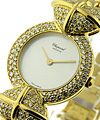 Lady's Round Classique Yellow Gold on Bracelet with Diamond Case Heart Lugs